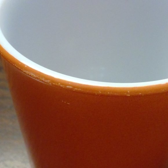 Set of 7 Vintage Corning Burnt Orange Milk Glass Tea Coffee Hot Chocolate Mugs - Picture 7 of 9